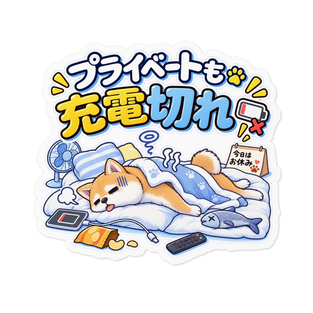 プライベートも充電切れ / 柴犬