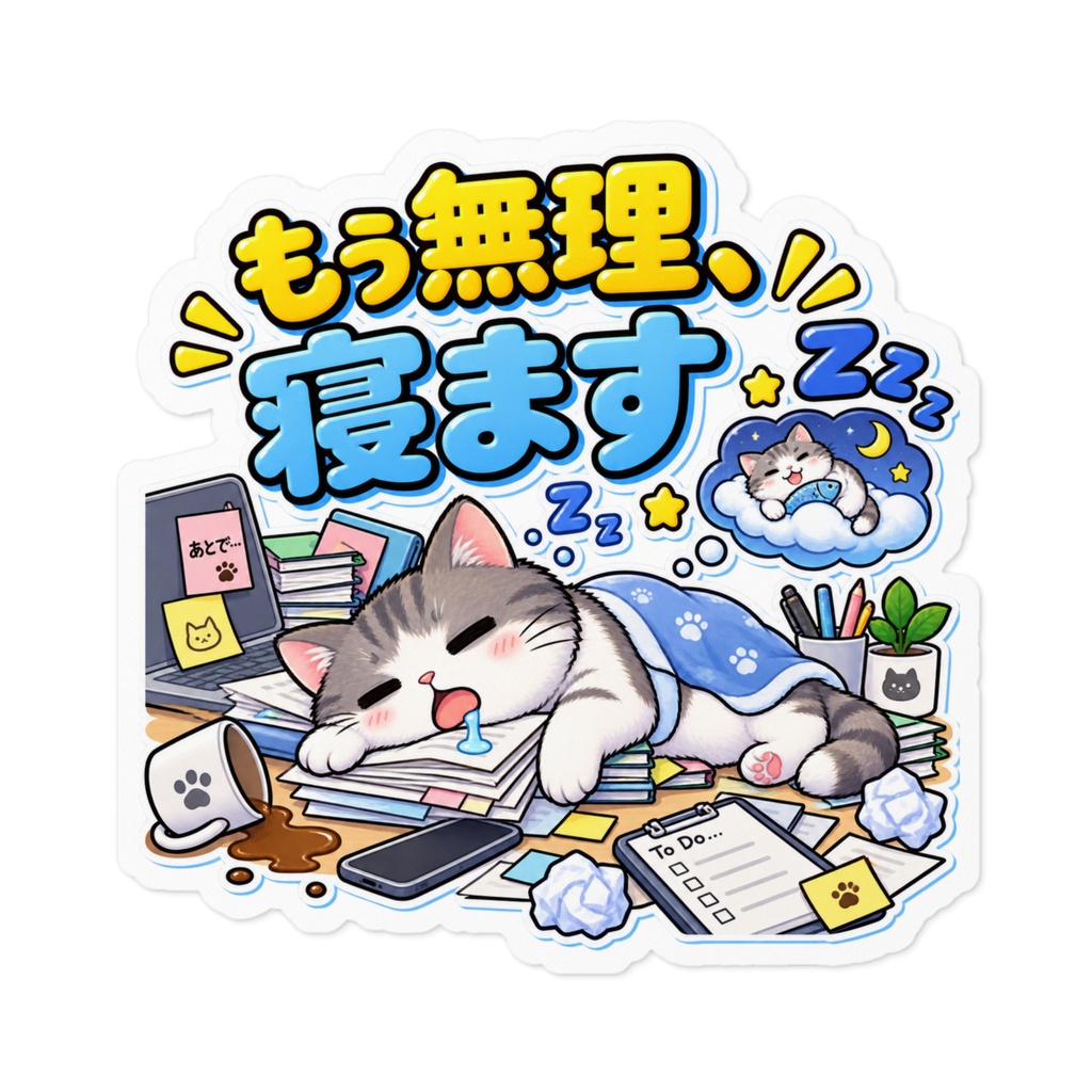 もう無理、寝ます / ネコ