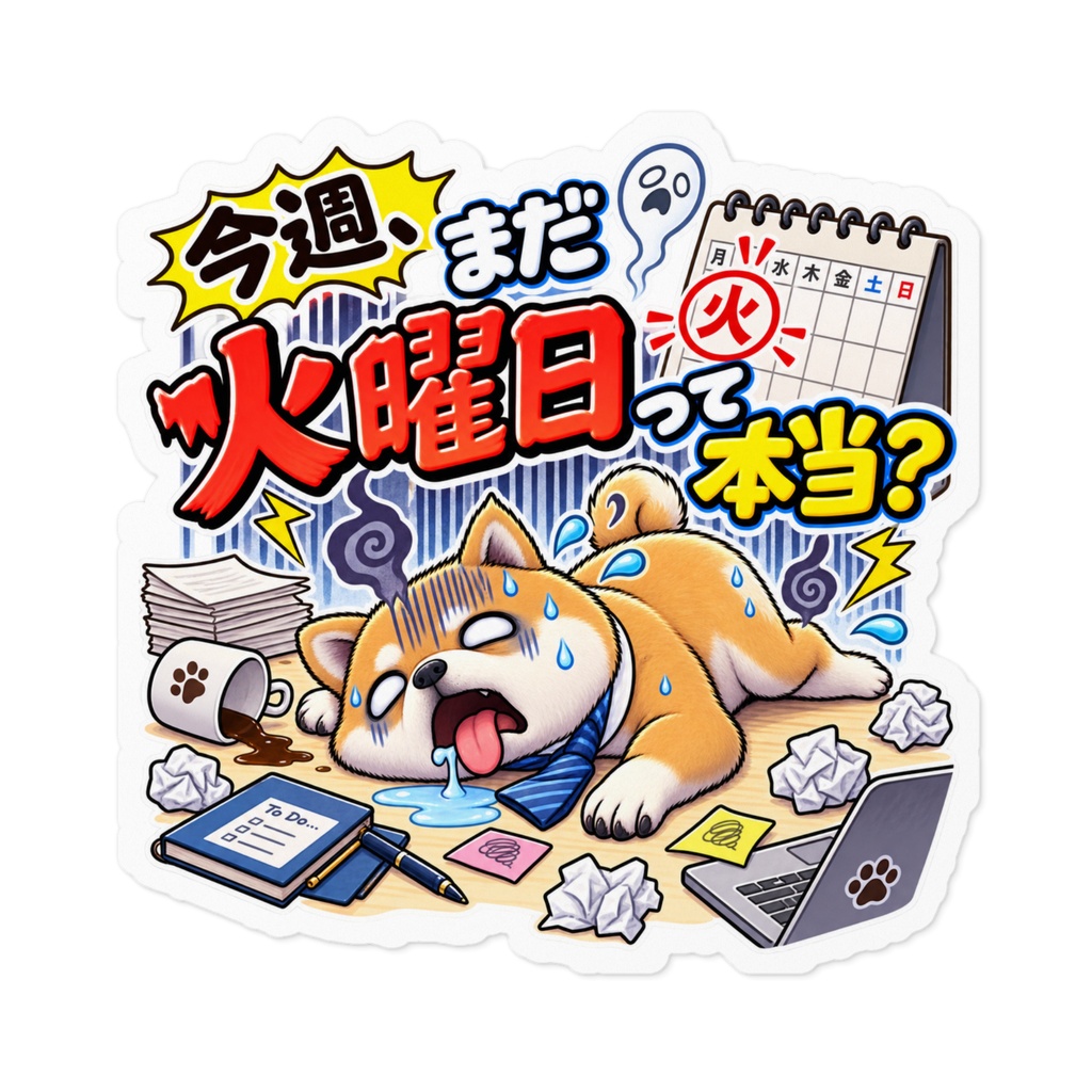 今週、まだ火曜日だって本当? / 柴犬