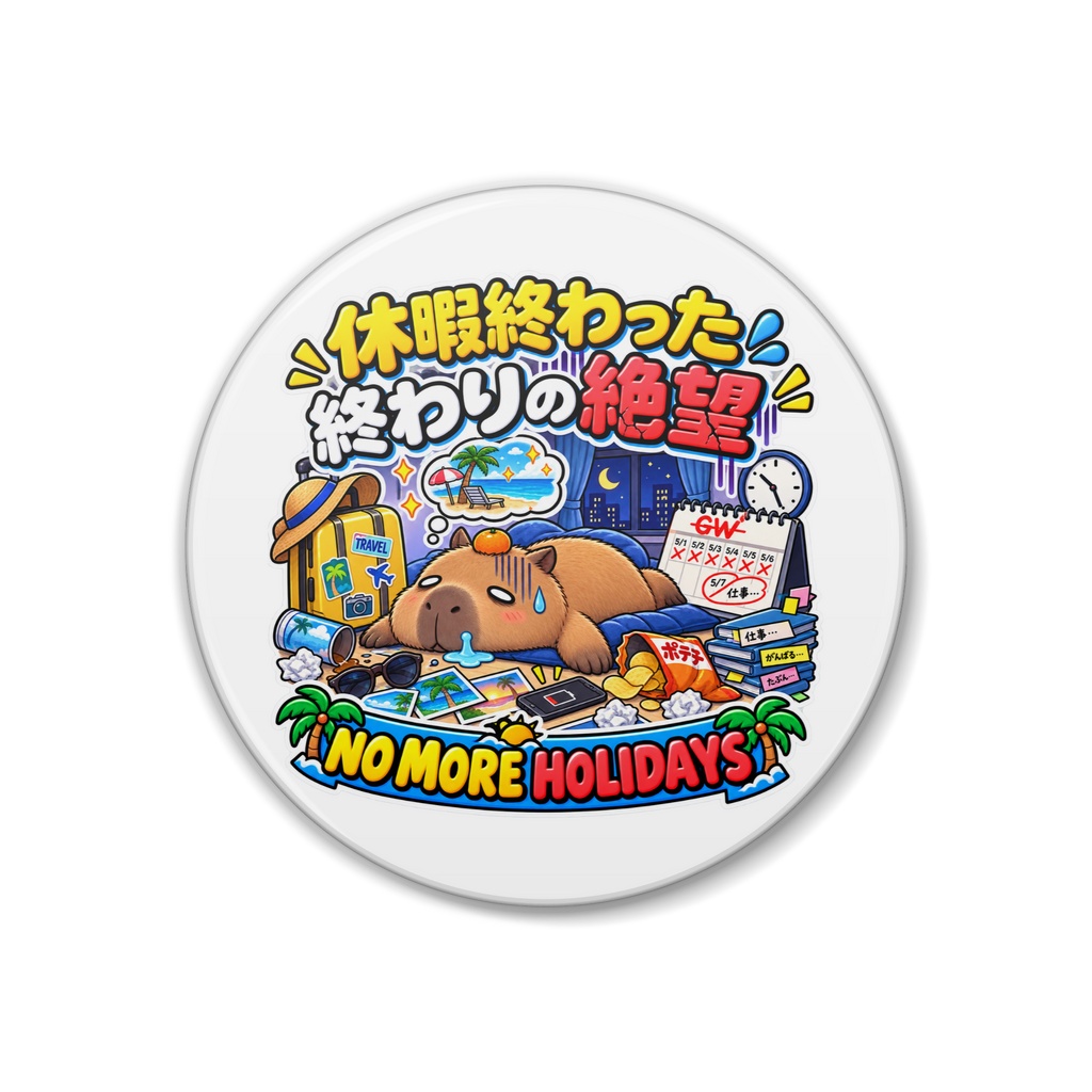 楽しかった連休が終わり、明日から仕事という現実を直視できない（カピバラ） / "NO MORE HOLIDAYS" Capybara