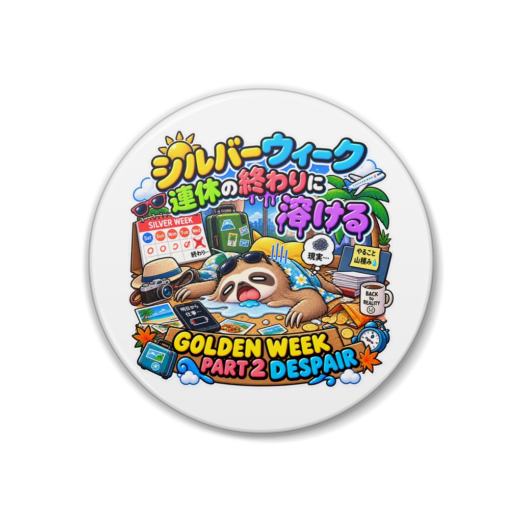 シルバーウィークの楽しかった日々が幻のように消え、現実に戻り溶ける（ナマケモノ） / "GOLDEN WEEK PART 2 DESPAIR" Sloth