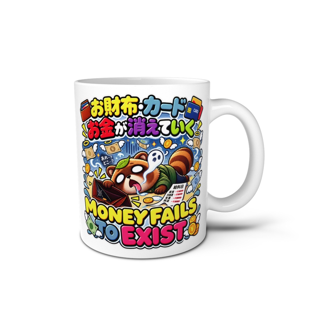 給料日に入ったお金が、光の速さで消えていき放心状態になる（タヌキ） / "MONEY FAILS TO EXIST" Raccoon Dog