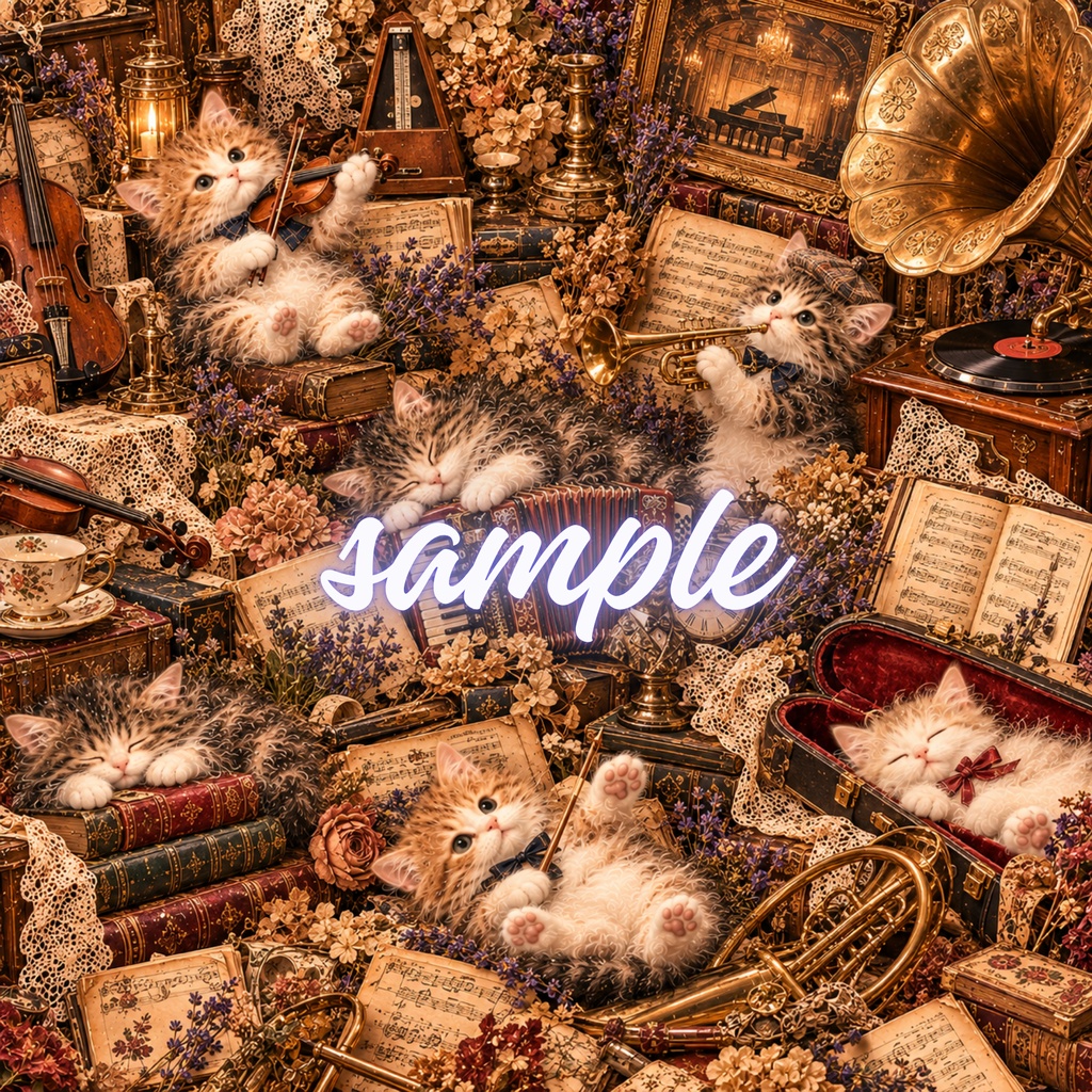 【期間限定価格】ヴィンテージ猫 デジタルペーパー ライフスタイル猫 5枚セット / Vintage Cat Digital Paper: Cozy Lifestyle Pack (3600px/商用利用OK/コラージュ・手帳デコ素材)