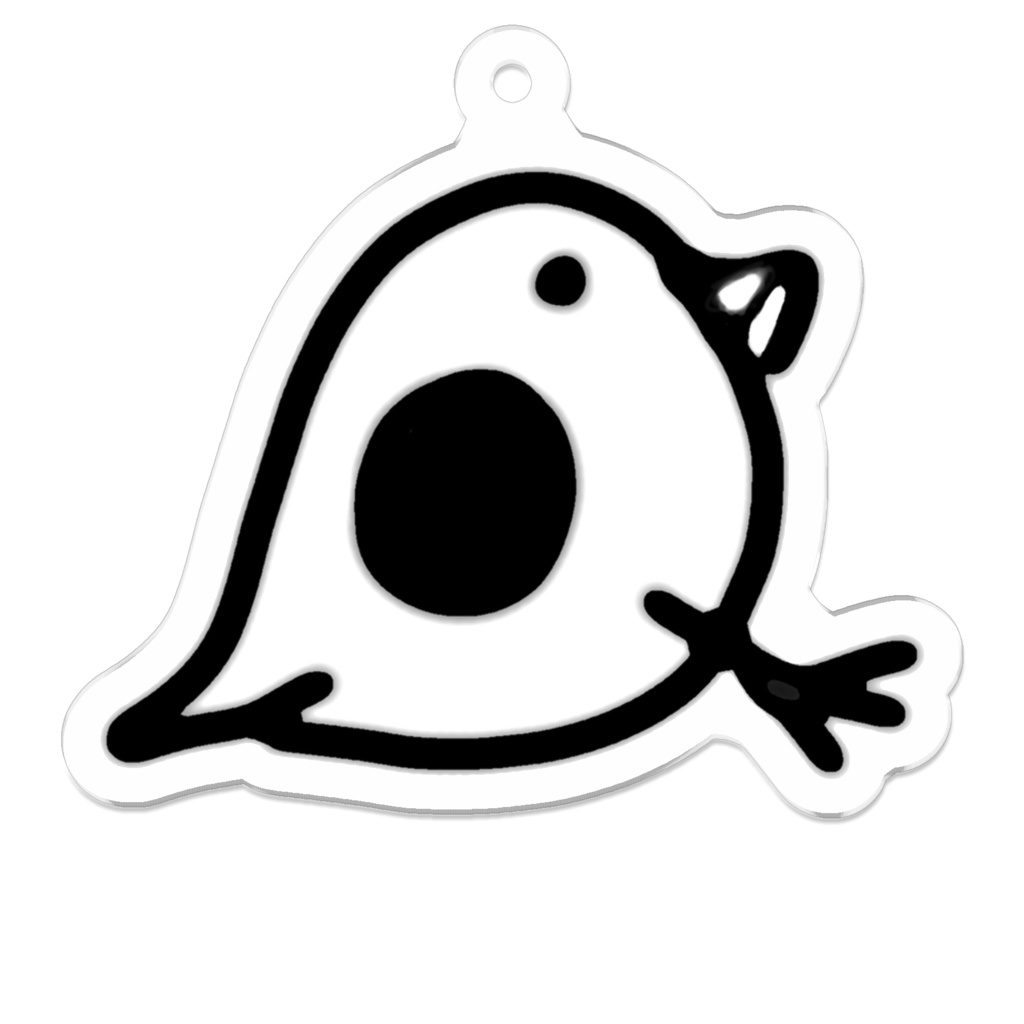 とり(小)アクリルキーホルダー - 50 x 50 (mm)