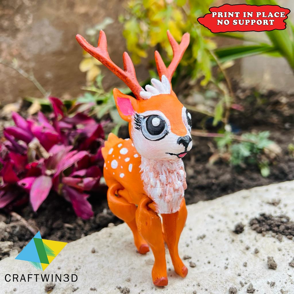 可愛い可動式のシカ3Dモデル!