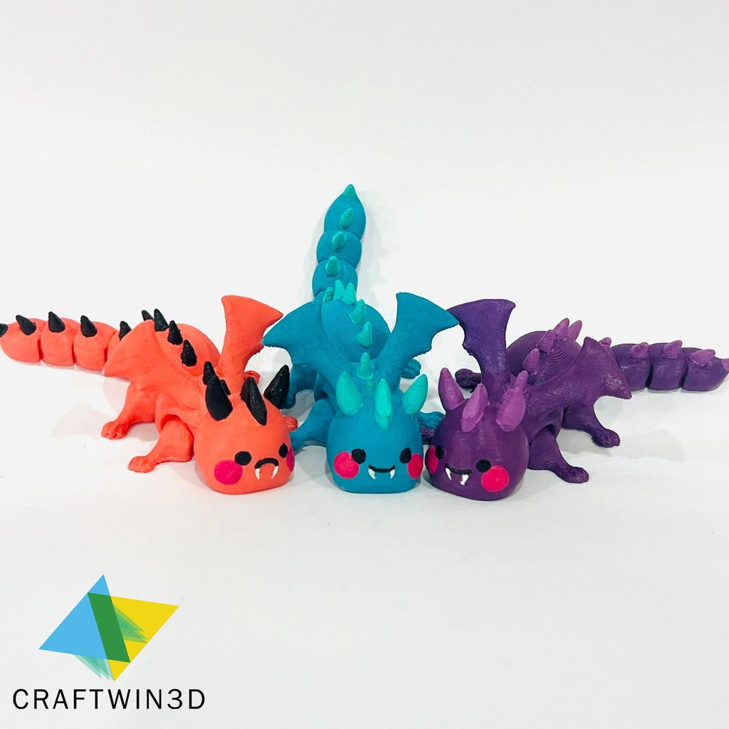 FLEXI ADORABLE DRAGON LAYING PRINT IN PLACE
