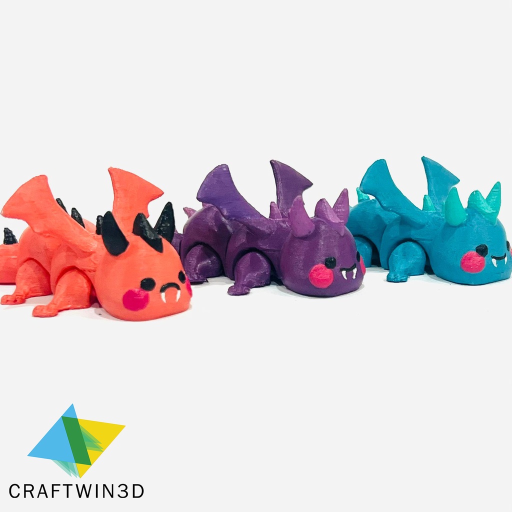 FLEXI ADORABLE DRAGON LAYING PRINT IN PLACE