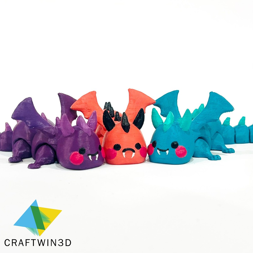 FLEXI ADORABLE DRAGON LAYING PRINT IN PLACE