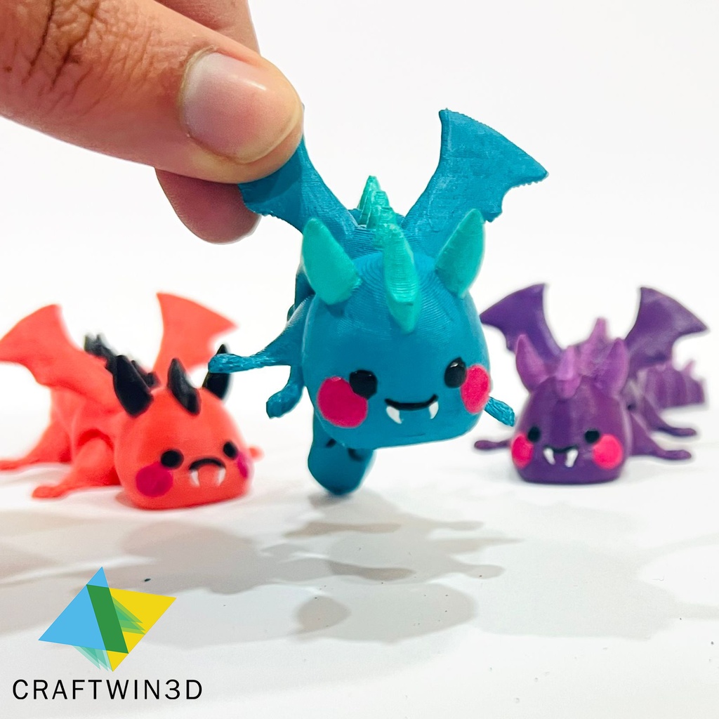 FLEXI ADORABLE DRAGON LAYING PRINT IN PLACE