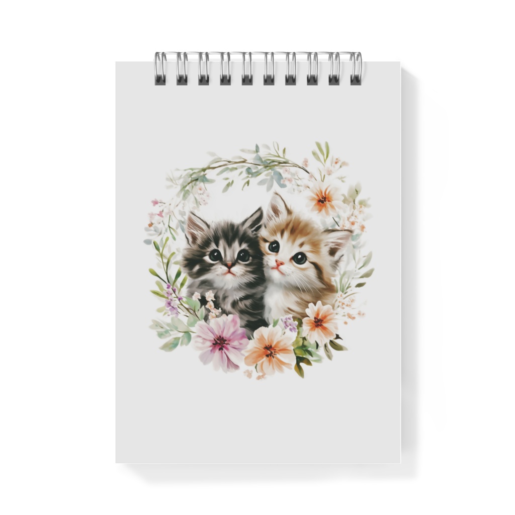 双子猫のフラワーリース:メモ帳