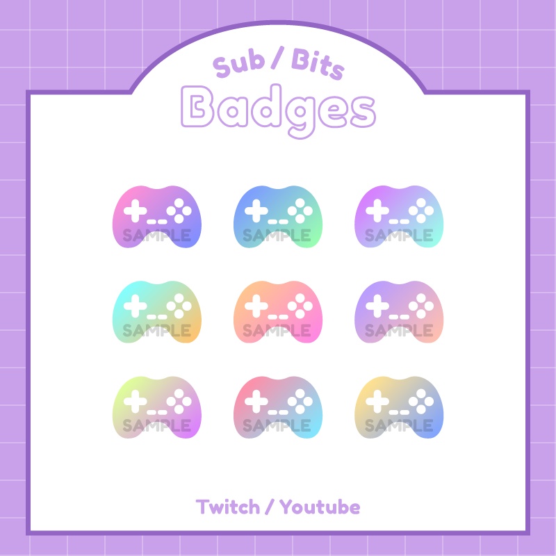 【サブスクバッジ】コントローラーグラデーション9色