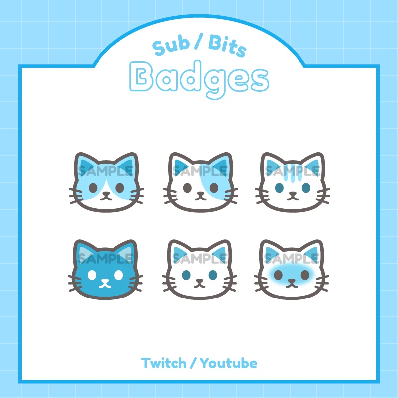 【サブスクバッジ】ねこ6種類 ※色別あり!