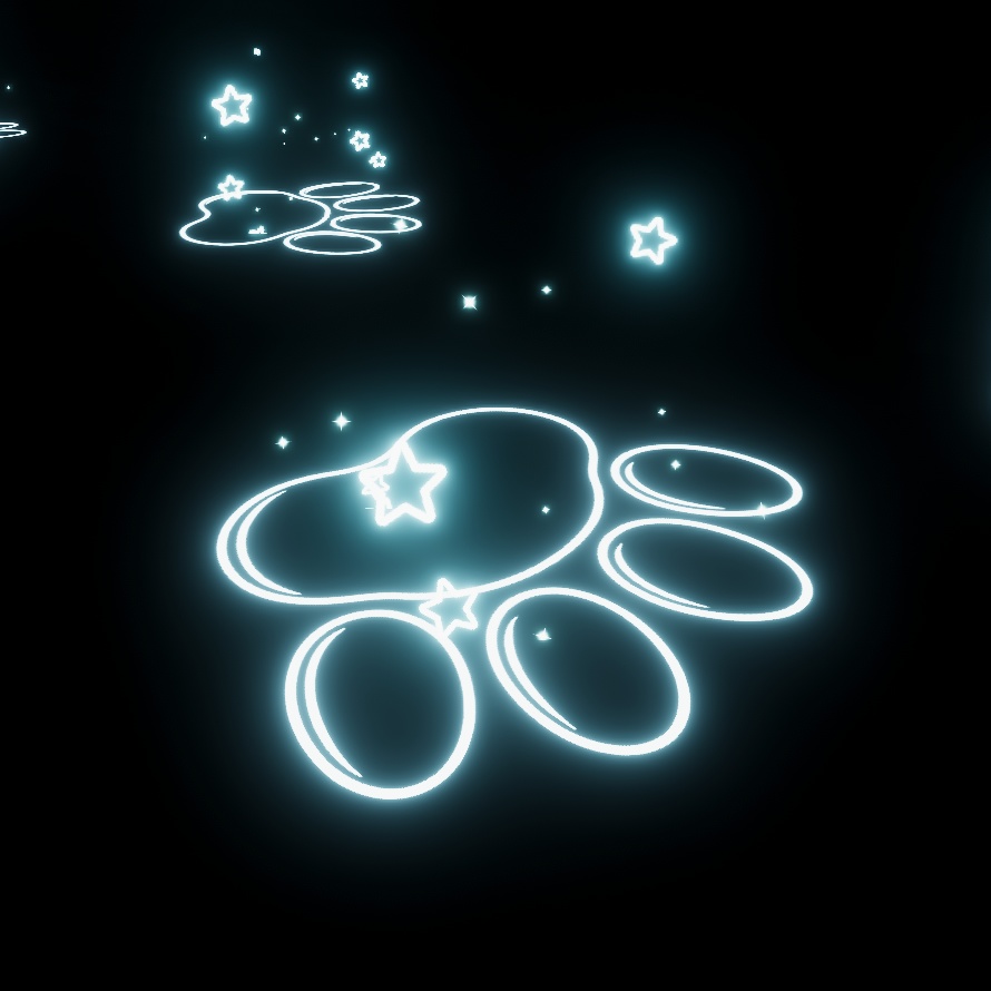 肉球パーティクル「PawPrints」|Footprint VFX Particle