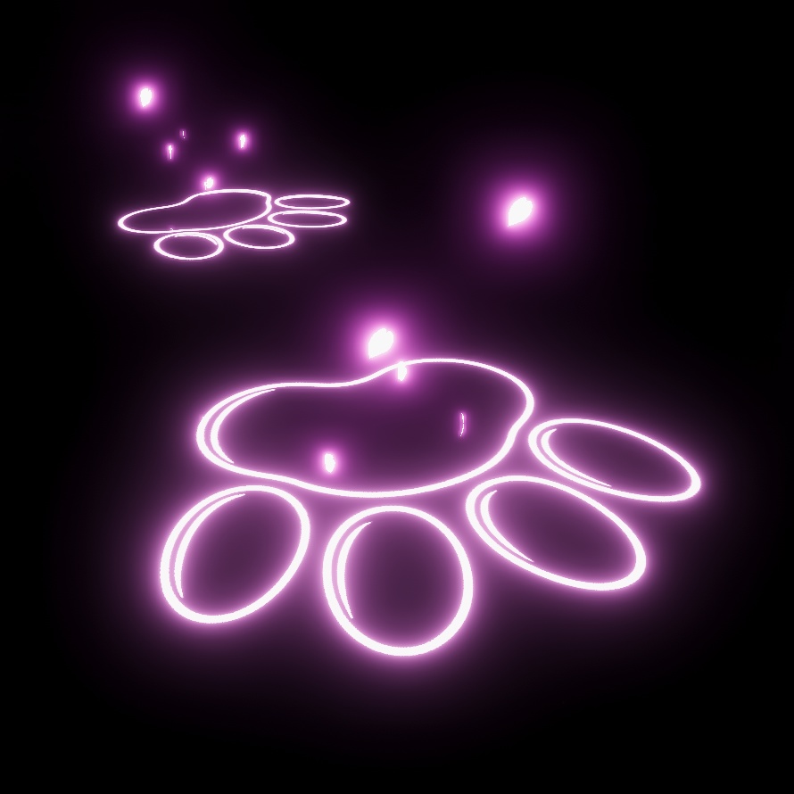 肉球パーティクル「PawPrints」|Footprint VFX Particle