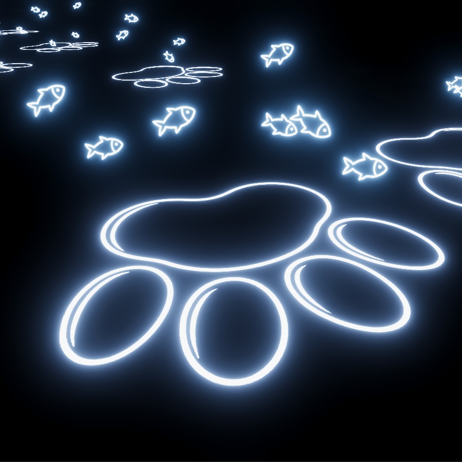 肉球パーティクル「PawPrints」|Footprint VFX Particle