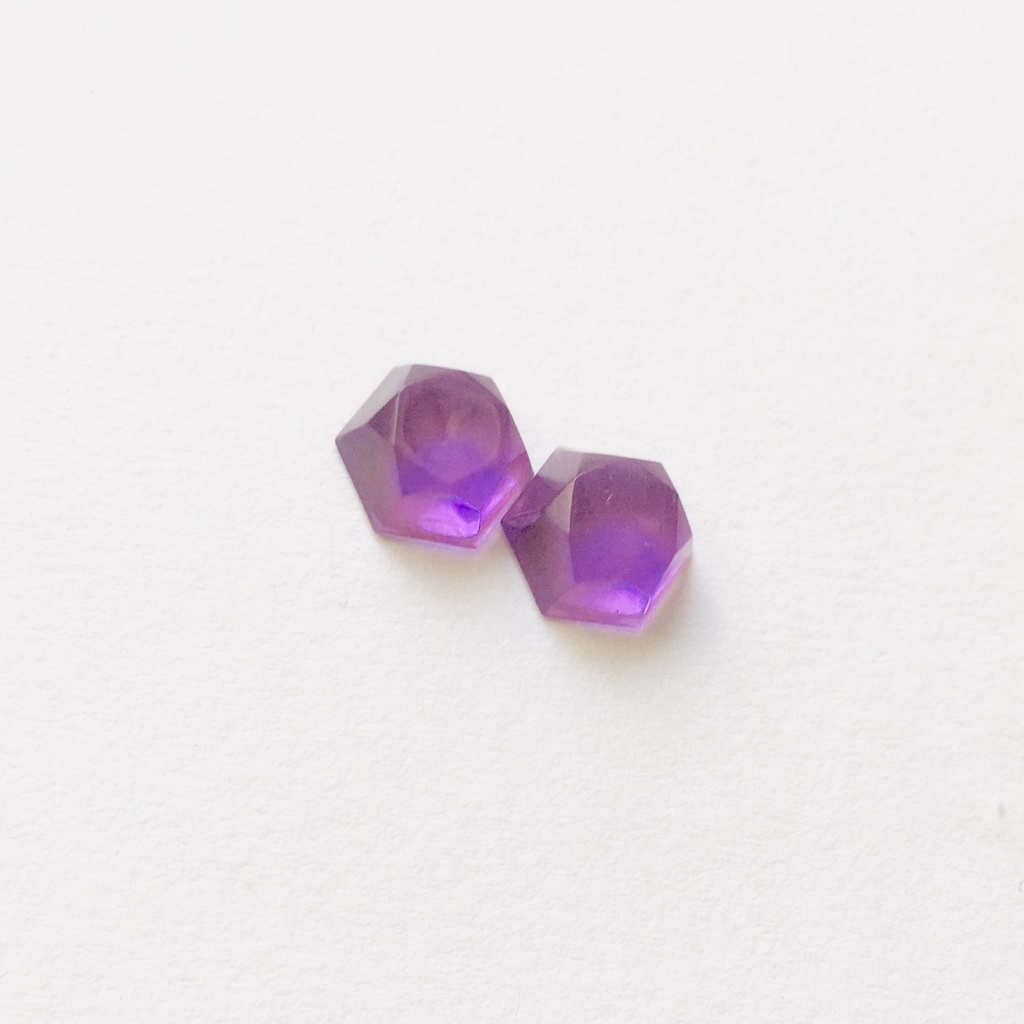 つぶつぶイヤリング(六角/紫)