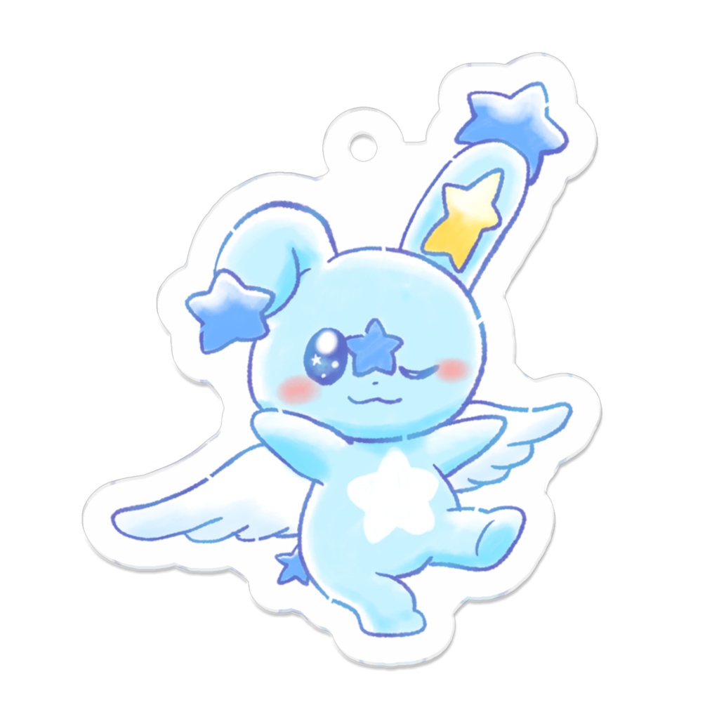 AngelRabbits アクリルキーホルダー　ほしうさ①