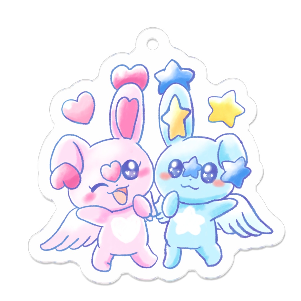 AngelRabbits アクリルキーホルダー らぶうさ&ほしうさ
