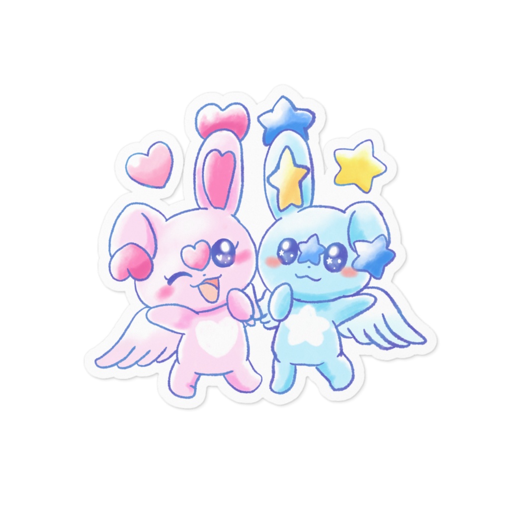 AngelRabbits ステッカー　らぶうさ&ほしうさ