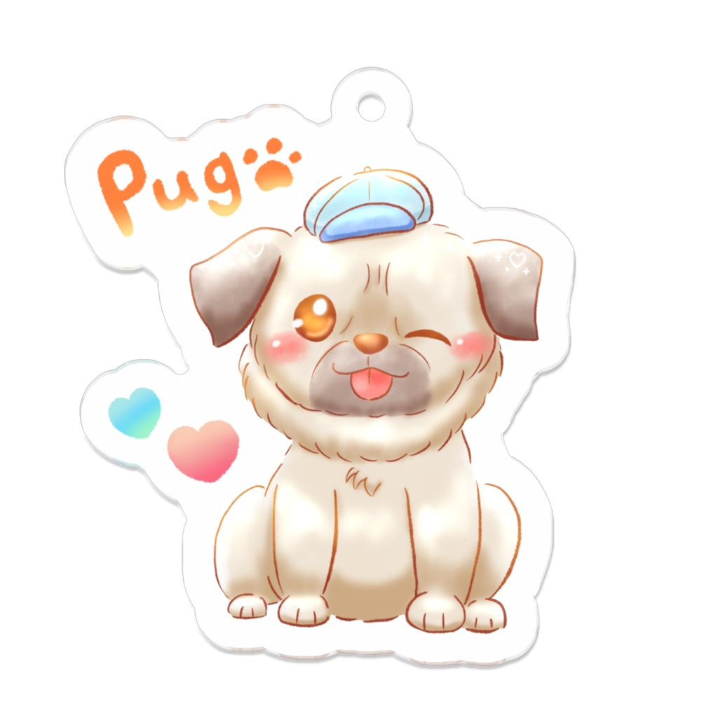 Happinessdogs アクリルキーホルダー パグ