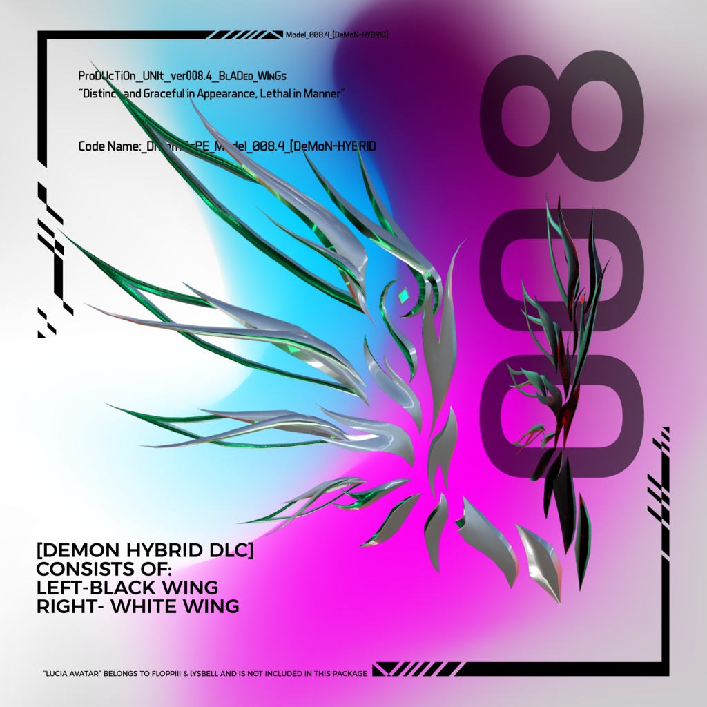 Dreamscape Series: Demon Hybrid DLC FOR LUCIA [Metallic Wings & Bladed Skirt]