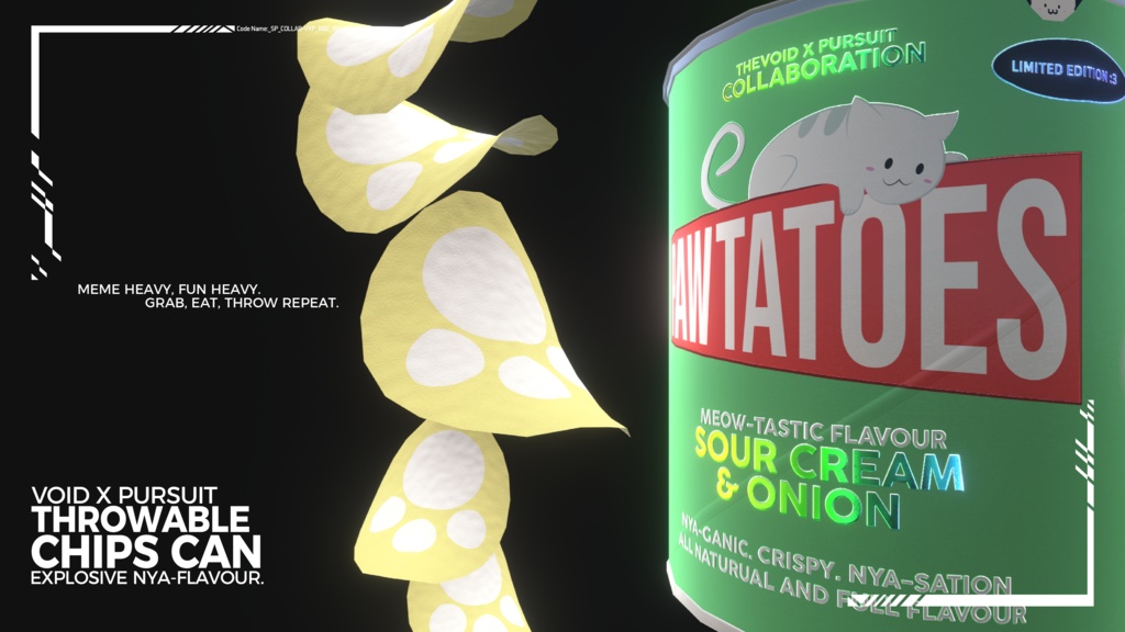 【リリース記念 40% OFF SALE】【Unity/VRChat ギミック】投げられるポテチ缶 | Throwable Chips Can with VFX