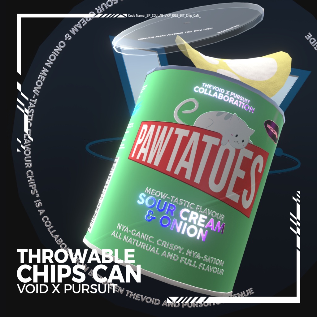 【リリース記念 40% OFF SALE】【Unity/VRChat ギミック】投げられるポテチ缶 | Throwable Chips Can with VFX
