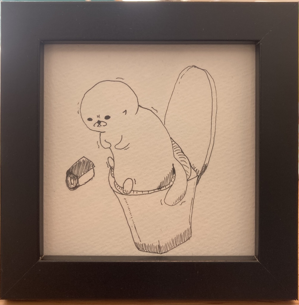 トイレで一緒に踏ん張りラッコ