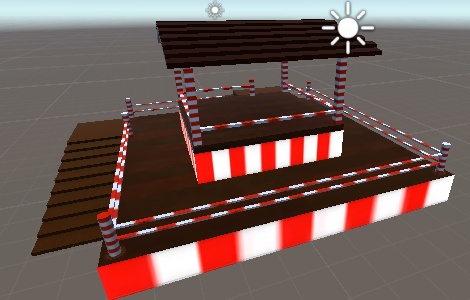 【太鼓・提灯付き斗】祭り会場2段やぐら