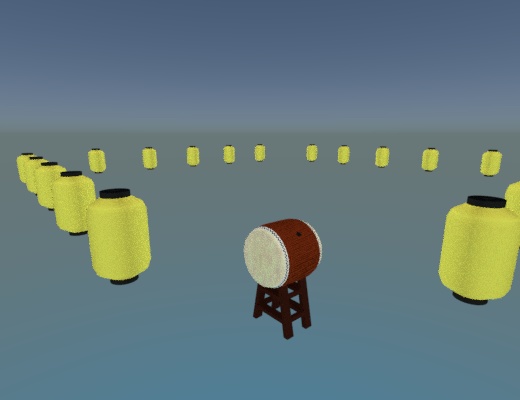 【太鼓・提灯付き斗】祭り会場2段やぐら