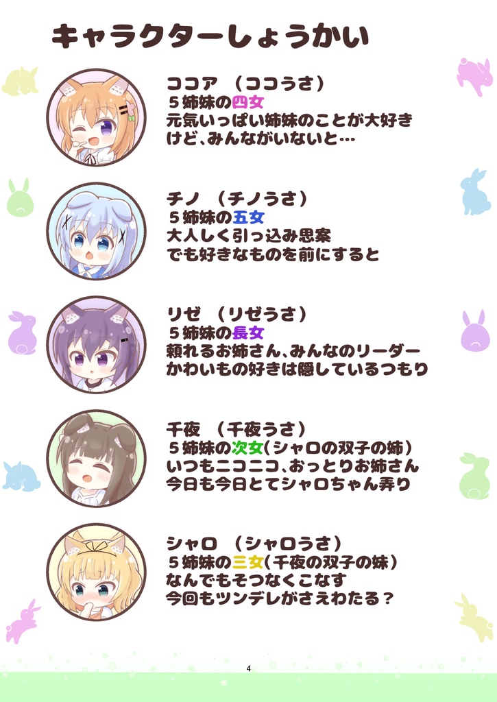 【新作】ミニうさ!4 ~5姉妹うさぎの喫茶店~ 【BOOTH限定特典付】