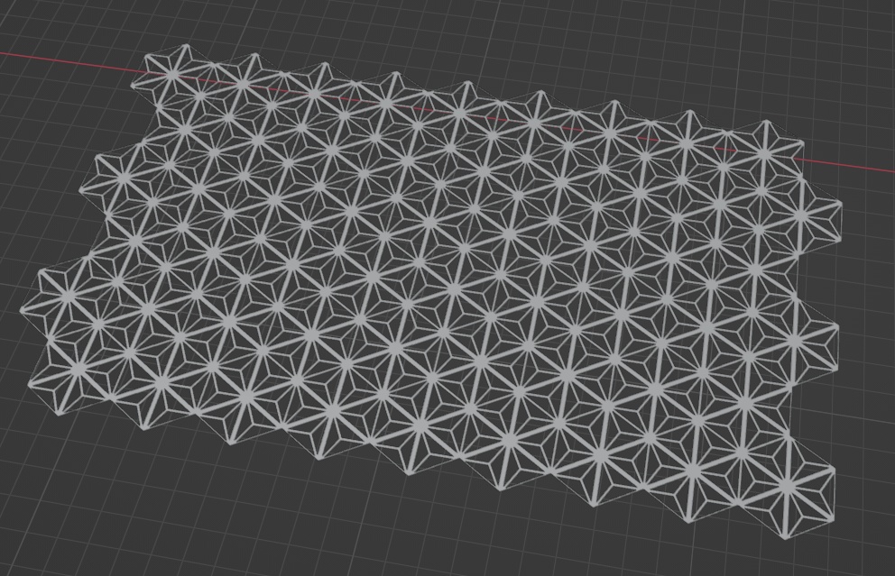 麻の葉模様3D素材