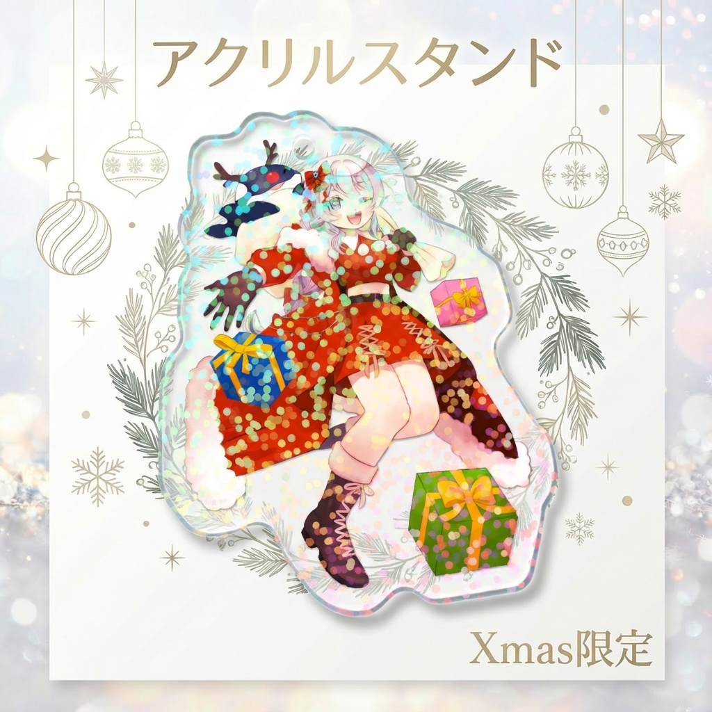 【12月限定】 月鯨みはね アクリルキーホルダー 2025Xmasエディション