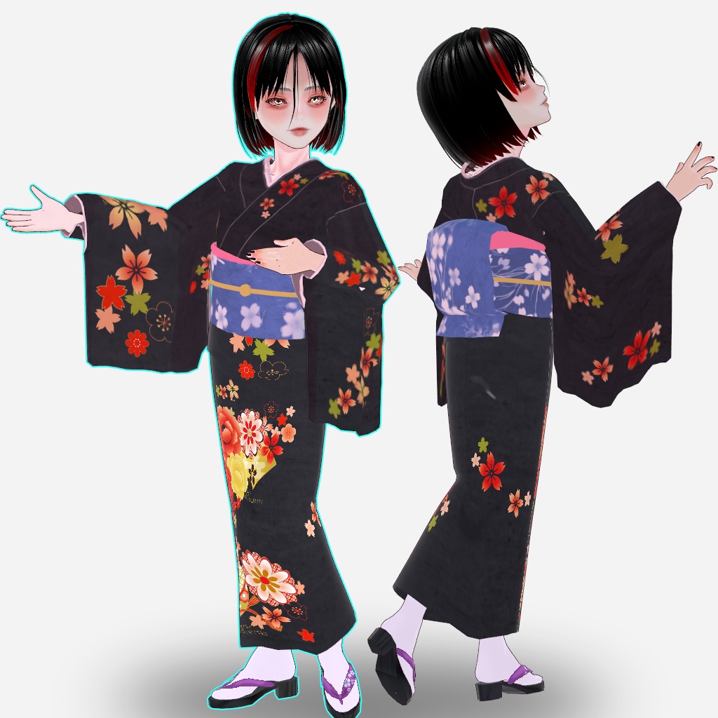 【VRM 3Dmodel】ホラー着物ガール Horror Kimono Girl