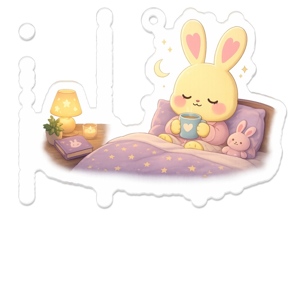 ラビうさ月夜のおやすみアクリルキーホルダー