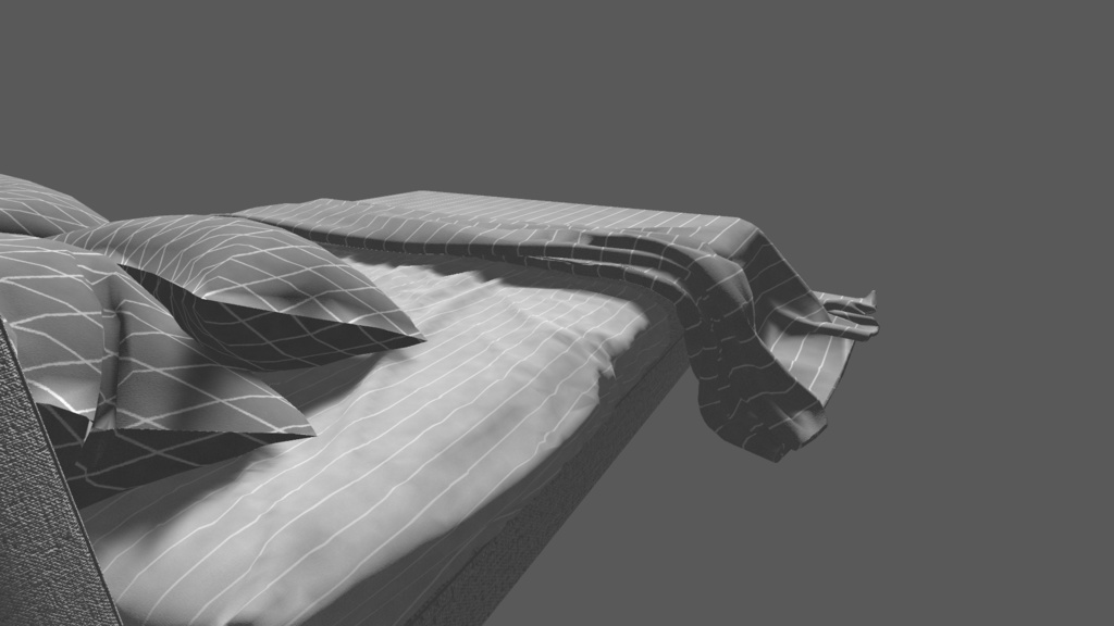 【VRChat/URP/HDRP 対応】RBS ModernBed-B【睡眠ギミック搭載済みベッド】