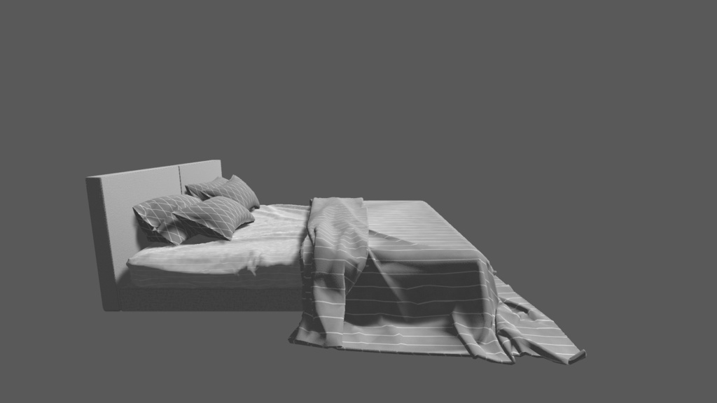 【VRChat/URP/HDRP 対応】RBS ModernBed-B【睡眠ギミック搭載済みベッド】