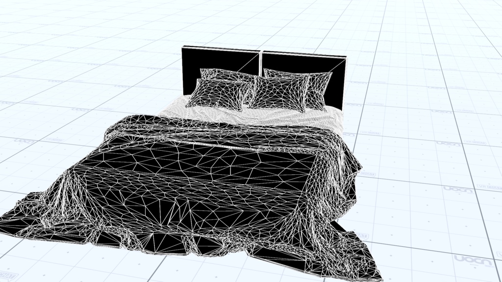 【VRChat/URP/HDRP 対応】RBS ModernBed-B【睡眠ギミック搭載済みベッド】