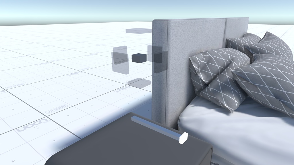 【VRChat/URP/HDRP 対応】RBS ModernBed-B【睡眠ギミック搭載済みベッド】