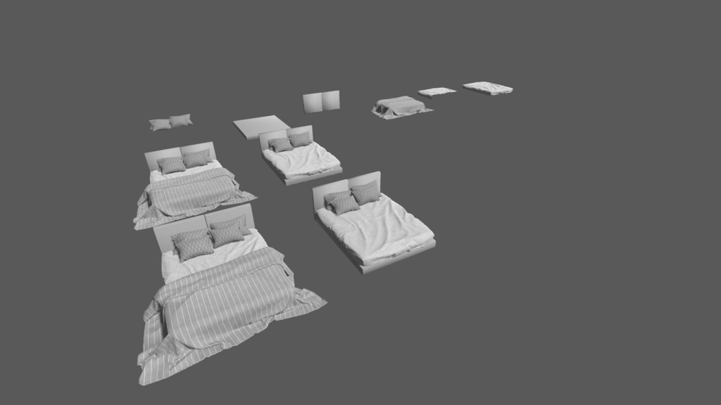 【VRChat/URP/HDRP 対応】RBS ModernBed-B【睡眠ギミック搭載済みベッド】