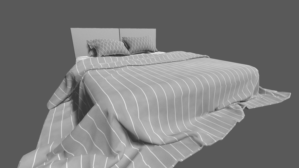 【VRChat/URP/HDRP 対応】RBS ModernBed-B【睡眠ギミック搭載済みベッド】