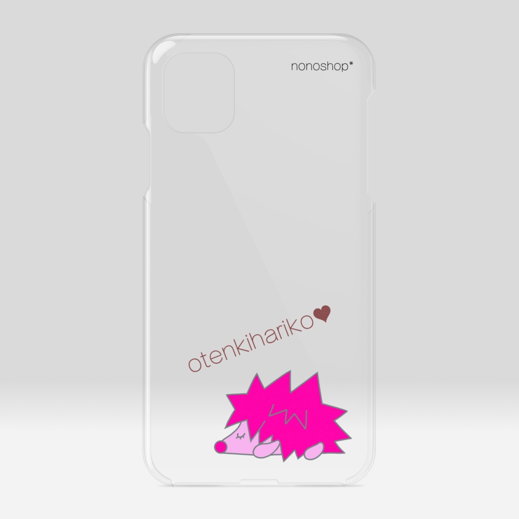 おてんきはりこのスマホケース/Clear pink