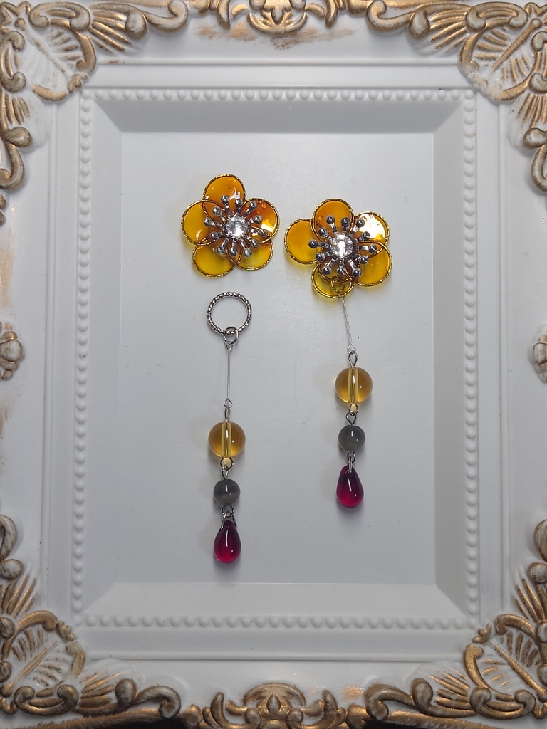 サンカヨウの耳飾り