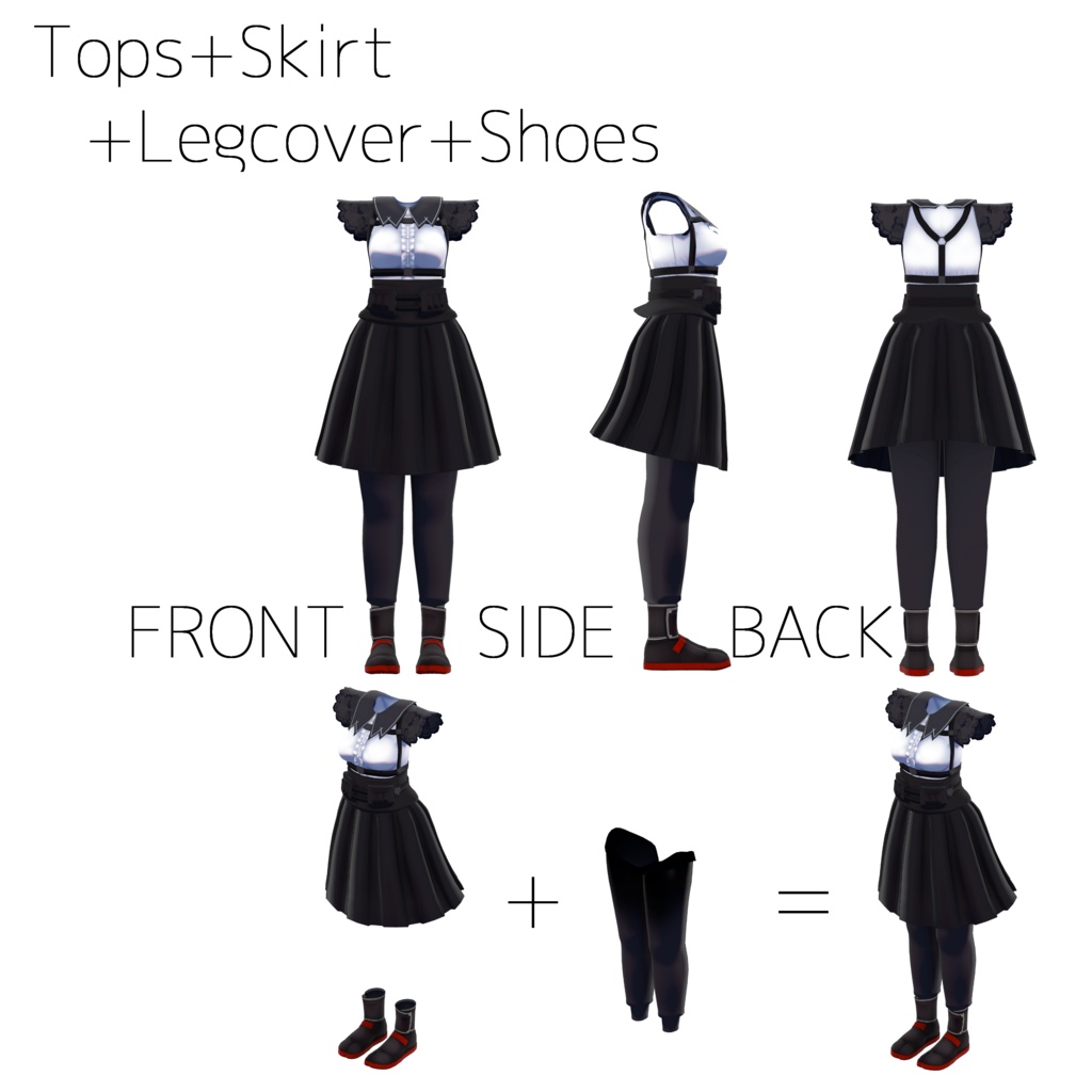 ゴスロリテックウェアREMAKE FULLSET【量産型のらきゃっとぷらす】