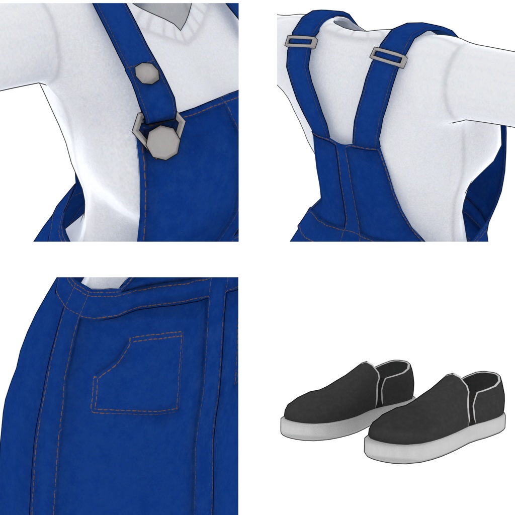 オーバーオールワンピ【量産型のらきゃっとぷらす/TS_sotai3.2~3.3/4.0】