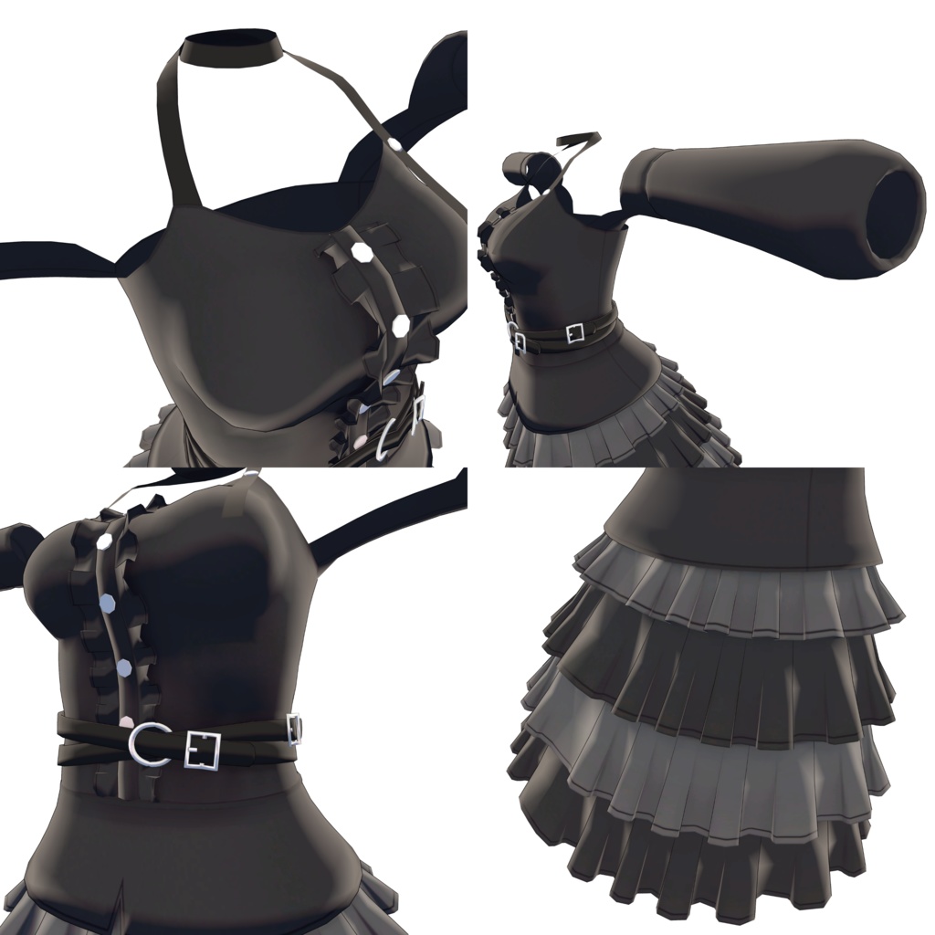 ゴスロリサマーワンピ【あのんちゃん・むろむちゃん用衣装モデル】