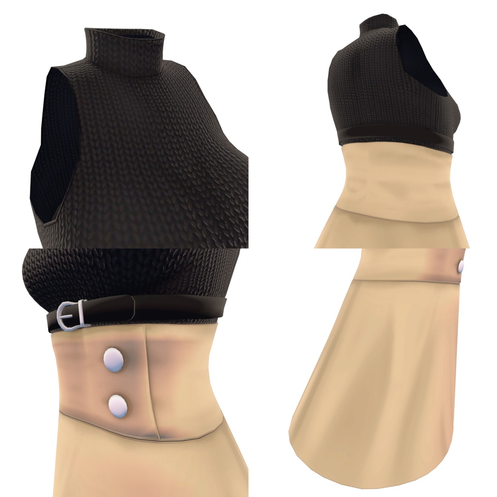 ノースリーブニット【あのんちゃん・むろむちゃん用衣装モデル】