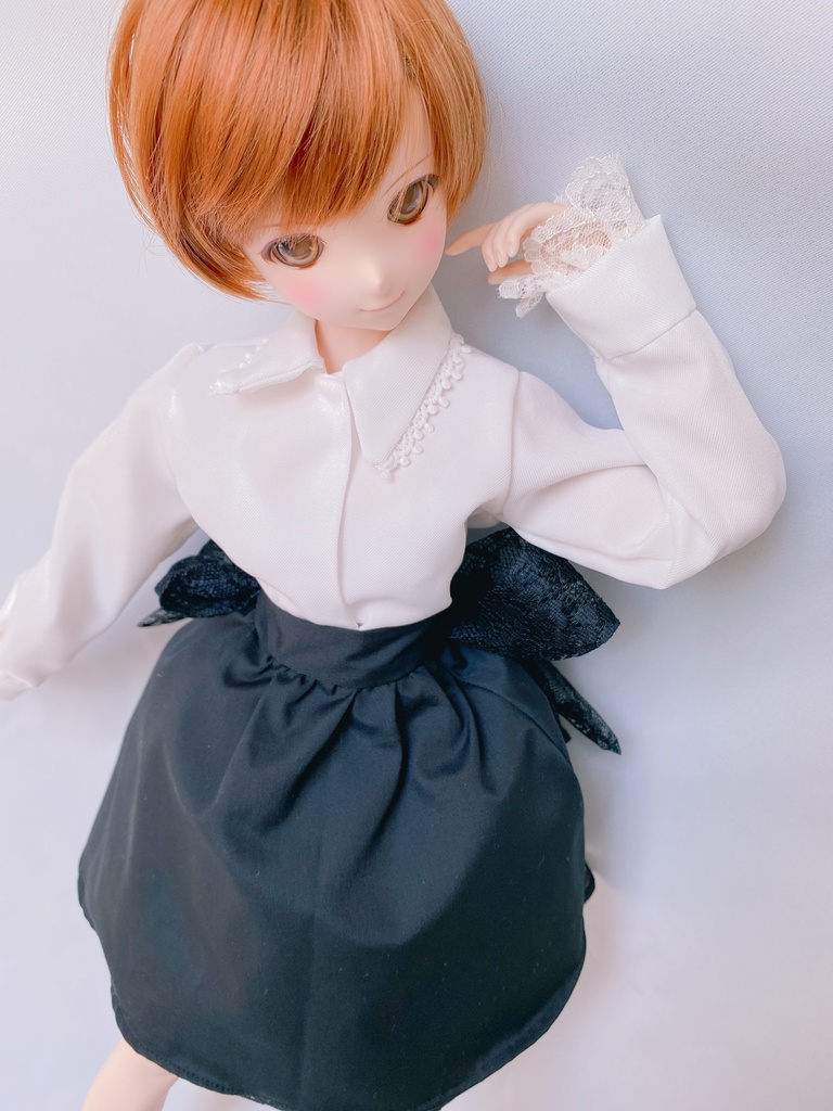 DD バックリボンスカート　黒×レース