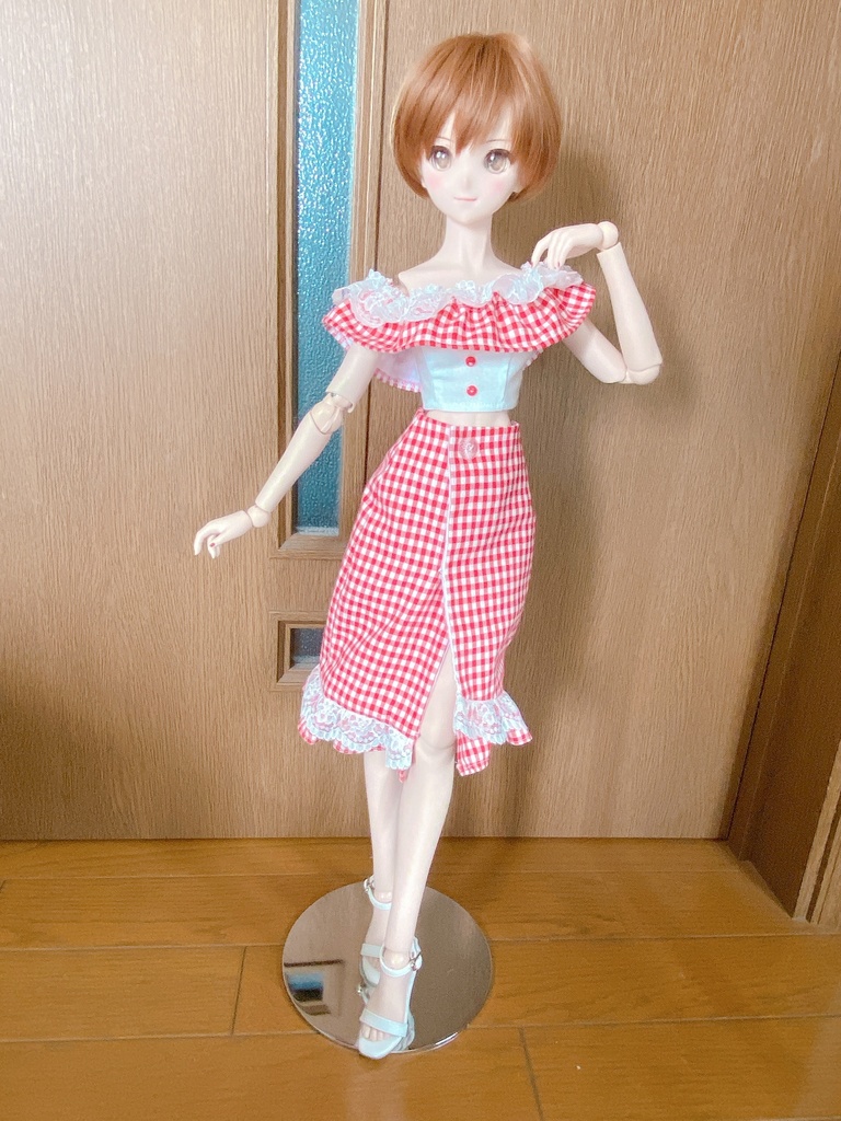 DD チェック柄セットアップ服
