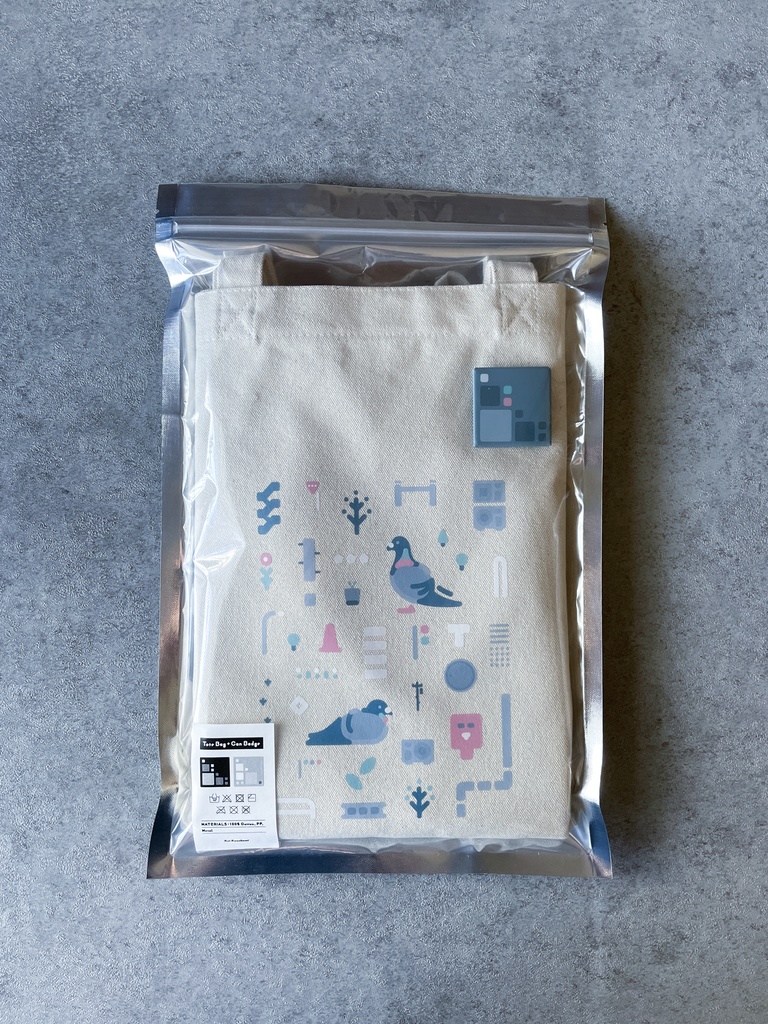 缶バッヂ付きトートバッグ(hato)